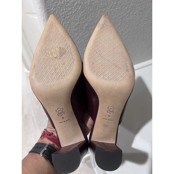 Tory Burch Penelope Mule Pointy Toes Burgundy Size 9 - Picture 6 of 8